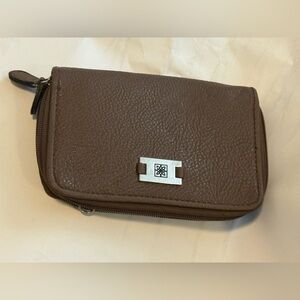 Women’s double zipper wallet Brown